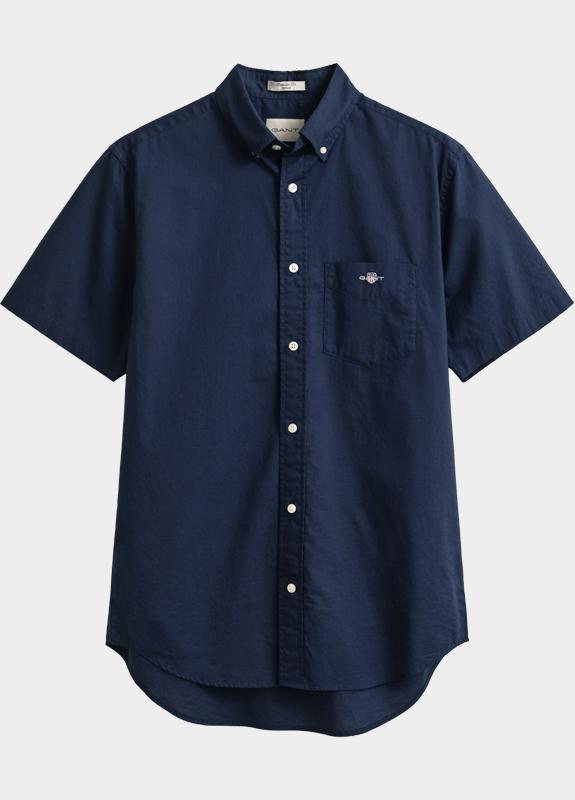 Gant overhemd korte mouw heren Blauw REG CLASSIC POPLIN SS SHIRT 3000101/410