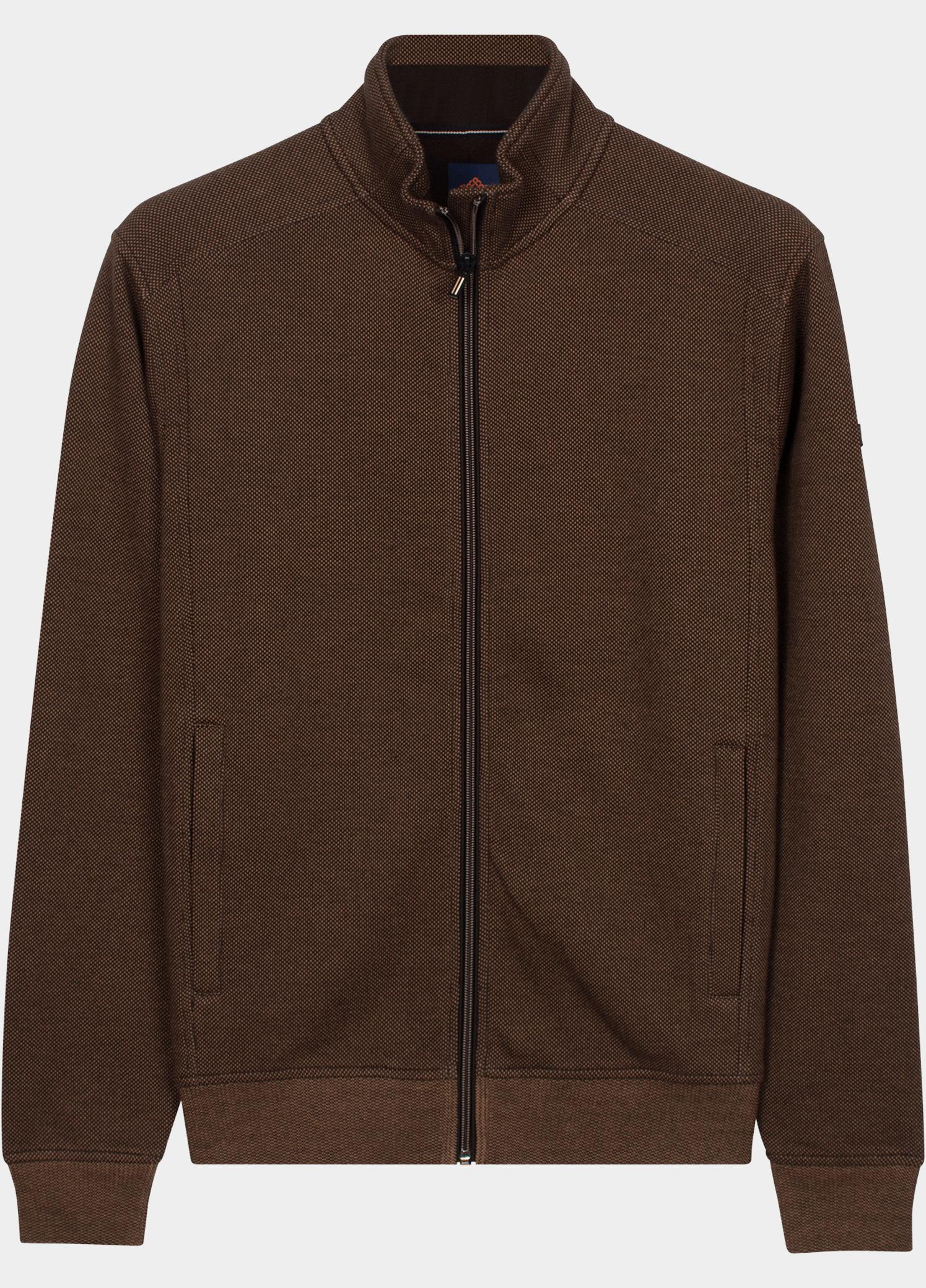 Baileys sweatvest heren Bruin 2-tone Jacquard Double Face I 622210/89