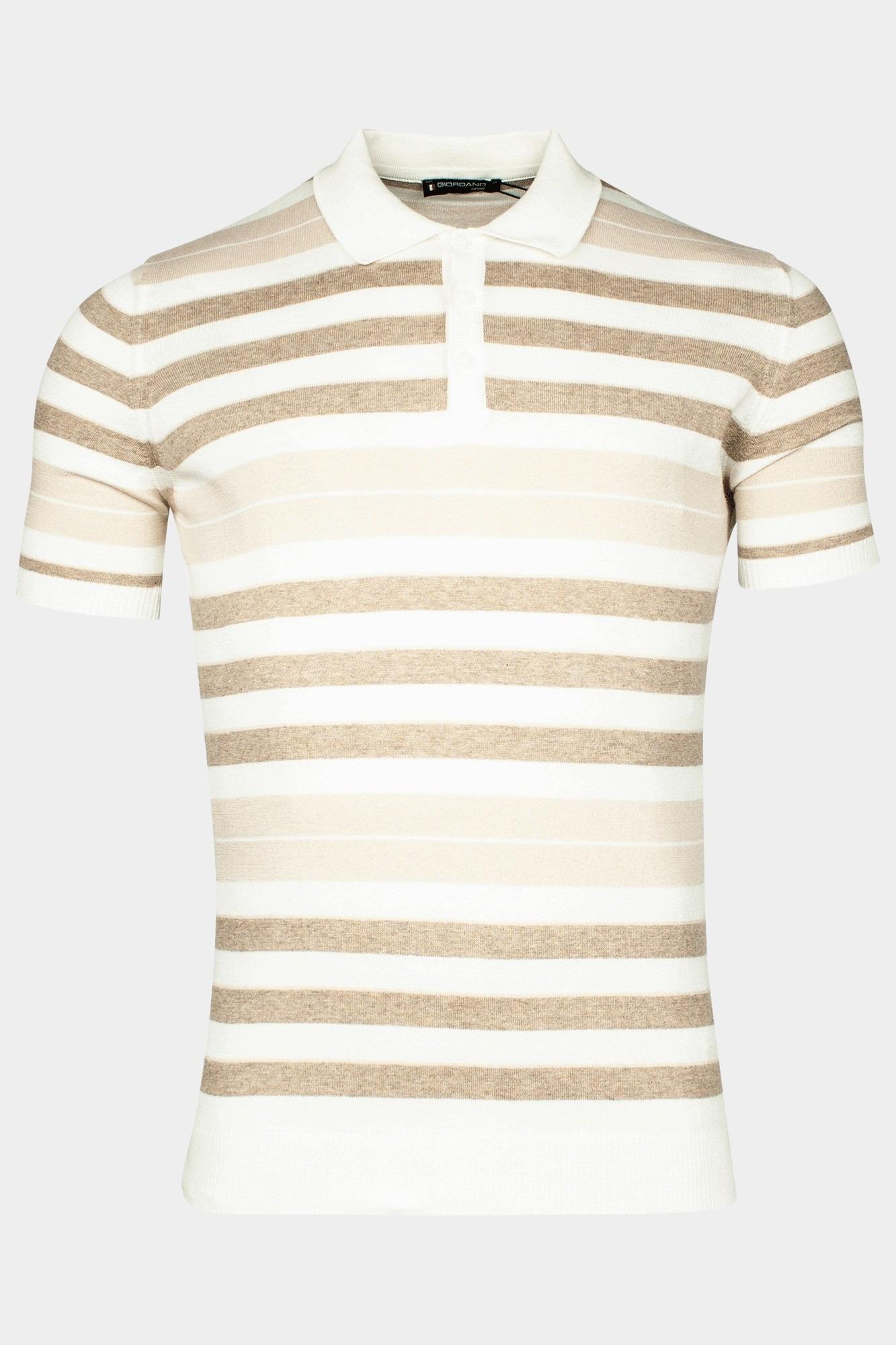Giordano Polo korte mouw Bruin Silvan knitted polo Melange h 516594/80