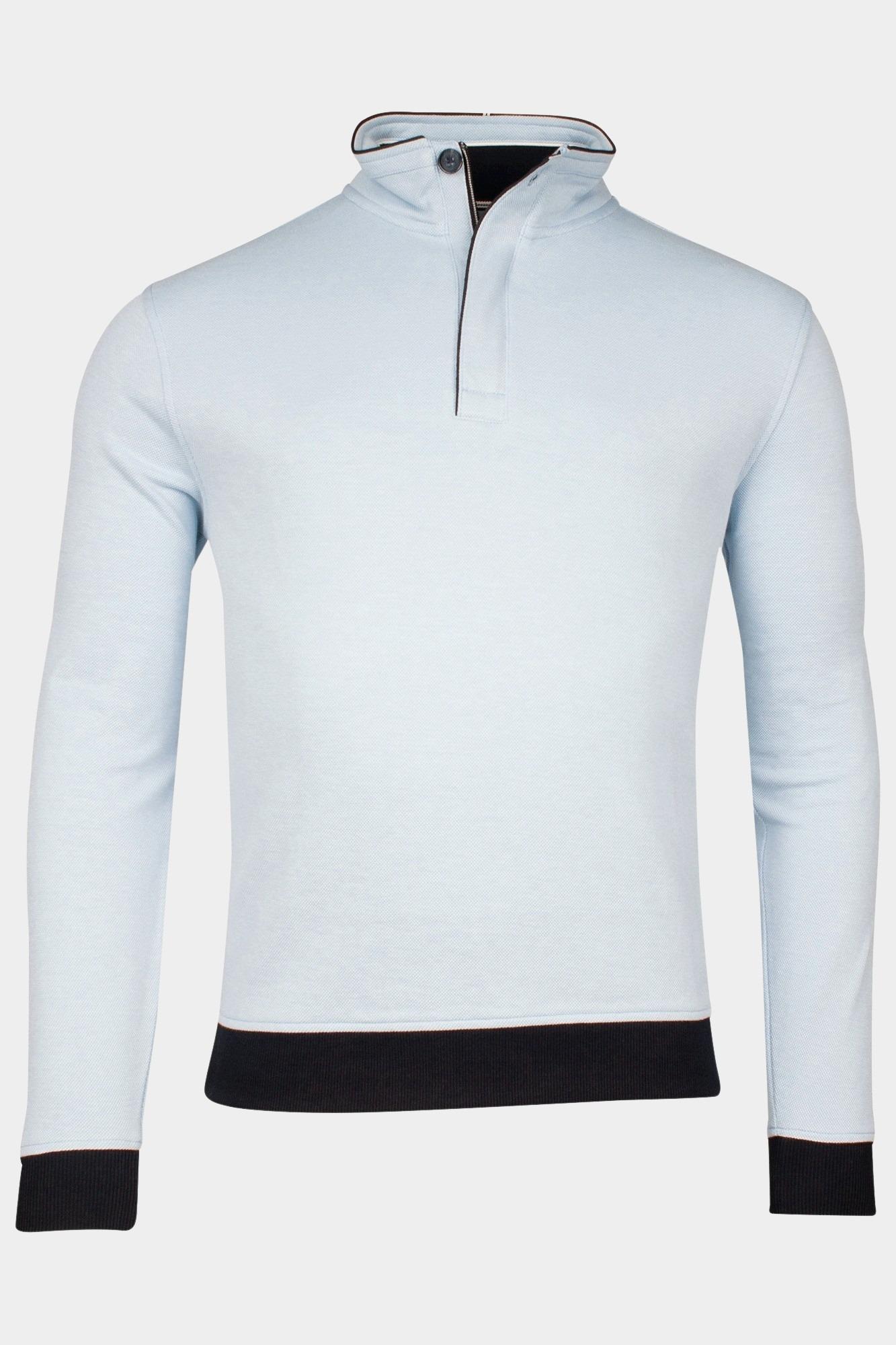 Baileys Half Zip Blauw Sweatshirt 1/2 Zip  2-tone ox 513188/62