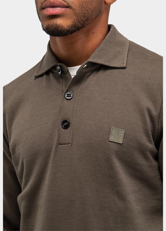 Butcher of Blue Polo lange mouw Grijs Clifden Co M2616021/708