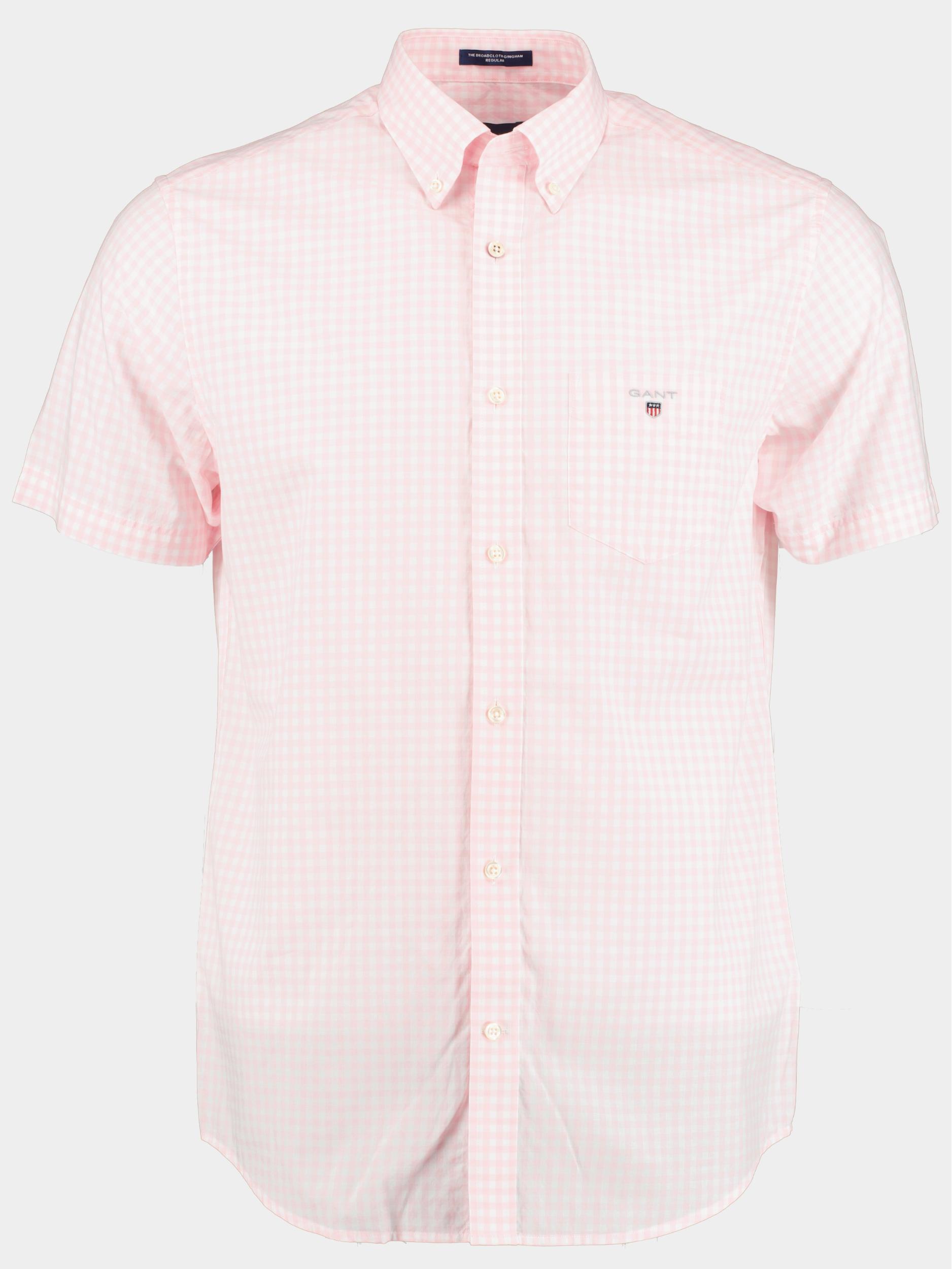 Gant Casual hemd korte mouw Roze Reg Broadcloth Gingham SS BD 3046701/637