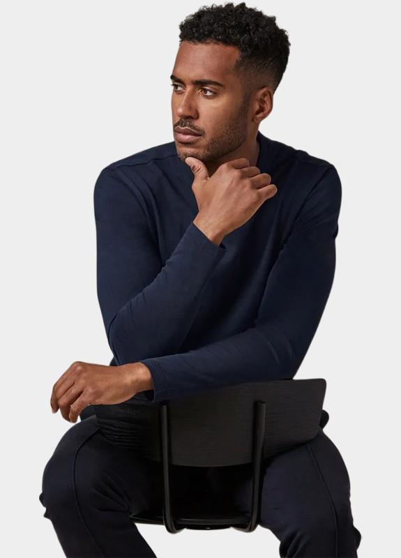 Profuomo T-shirt lange mouw Blauw  PP2T00002/B