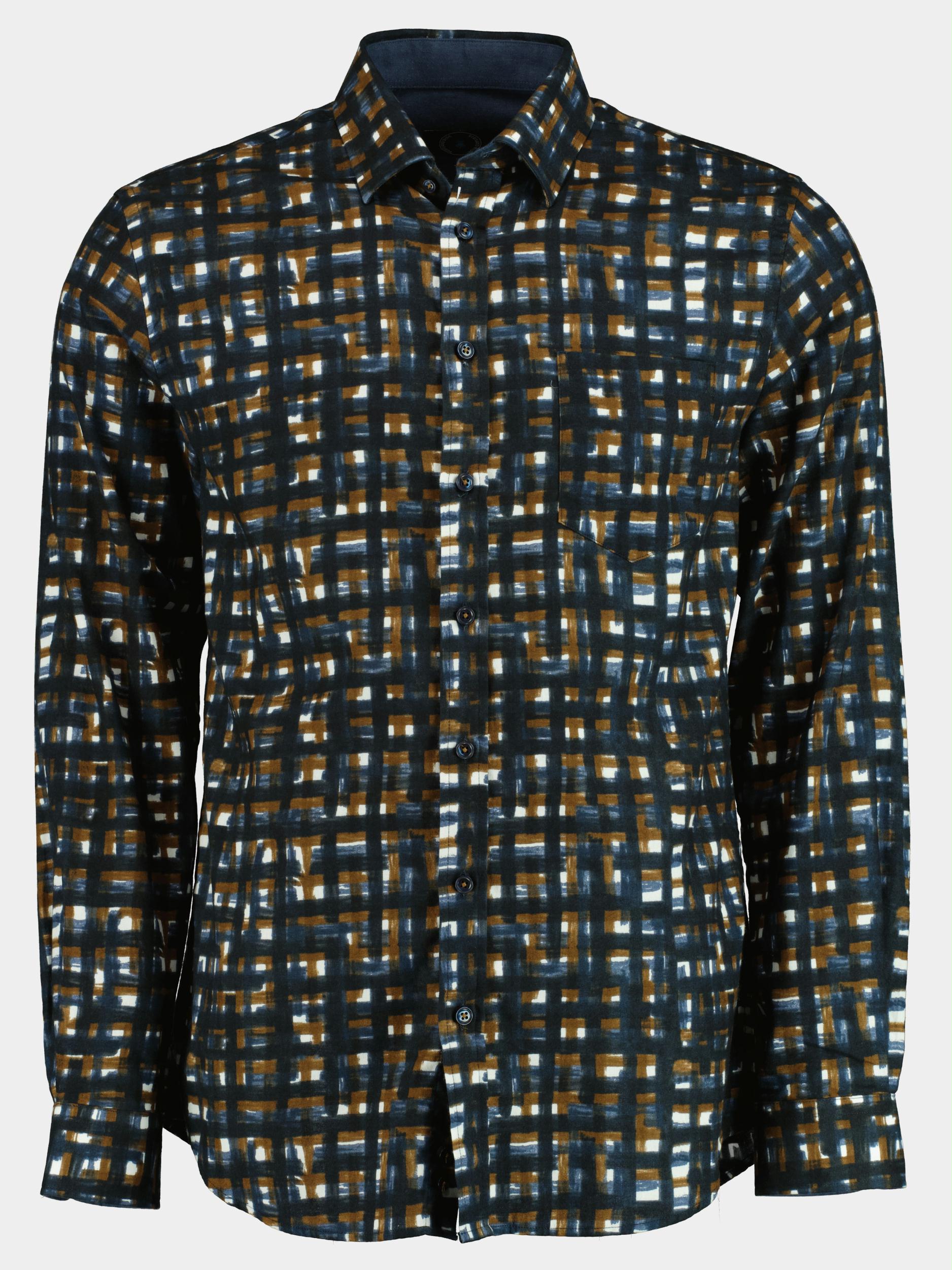 Scotland Blue Casual hemd lange mouw Bruin Ward Flanel Dig Printed Shirt 22307WA05SB/359 khaki