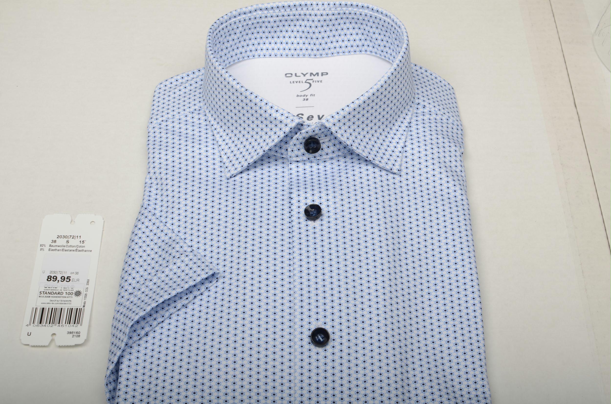 Olymp Business hemd korte mouw Blauw 2030/72 Hemden 203072/11