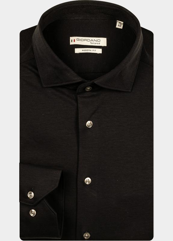 Giordano Overhemd heren Zwart Maggiore long sleeve semi cut NOS7878/90