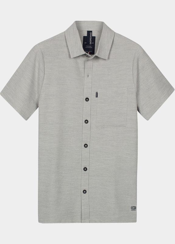 Giordano overhemd korte mouw heren Grijs Puglia Short Sleeve Shirt Tec 616005/91