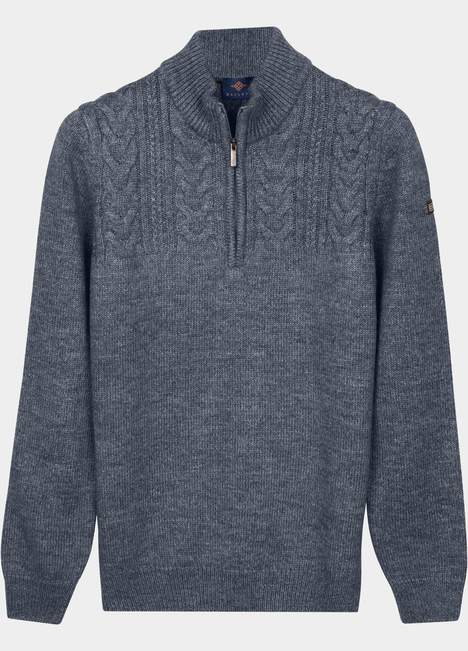 Baileys Half Zip Blauw 5gg Cable Pattern 628457/642