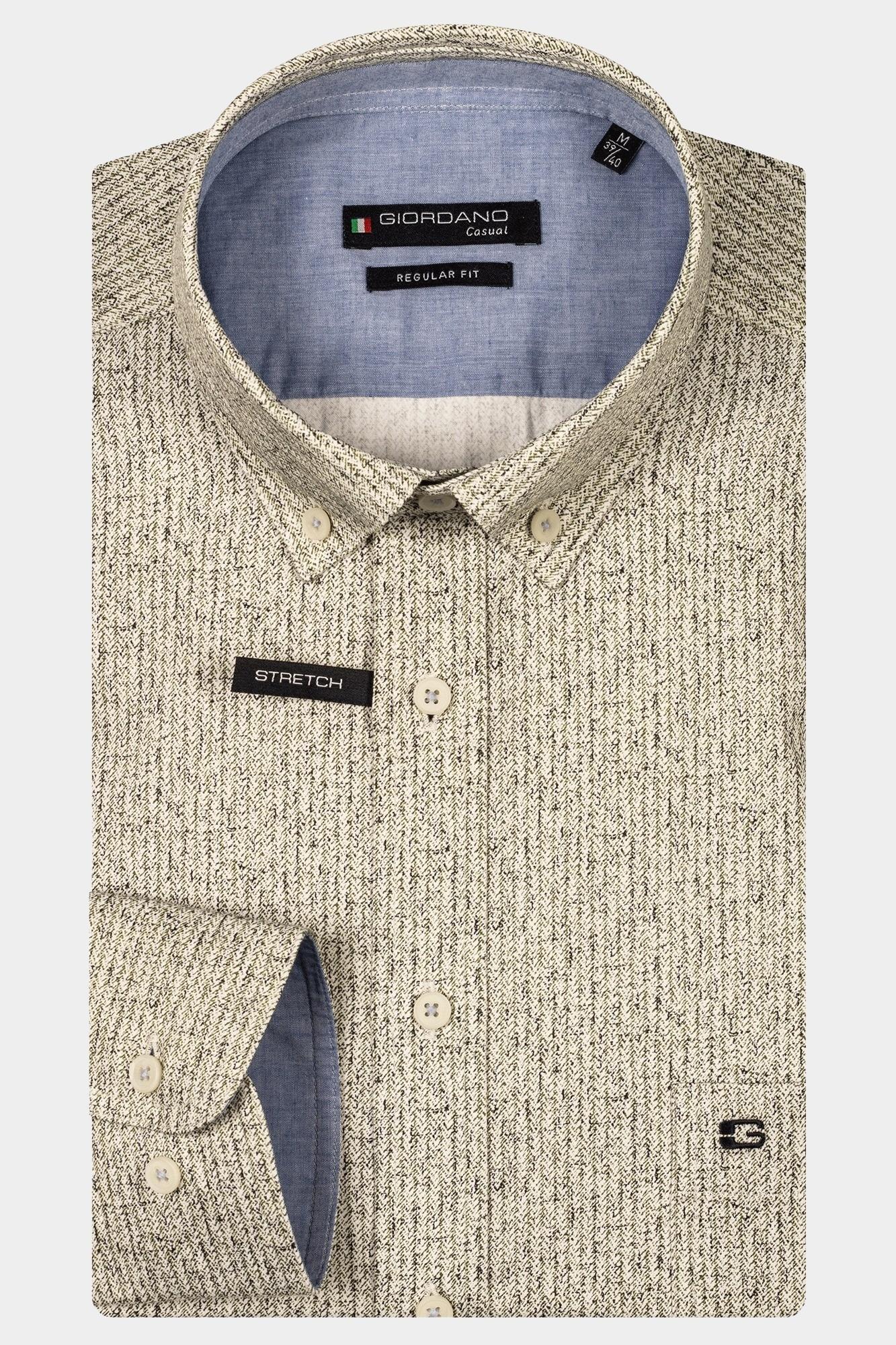 Giordano Casual hemd lange mouw Groen Ivy Long sleeve button down s 517020/70