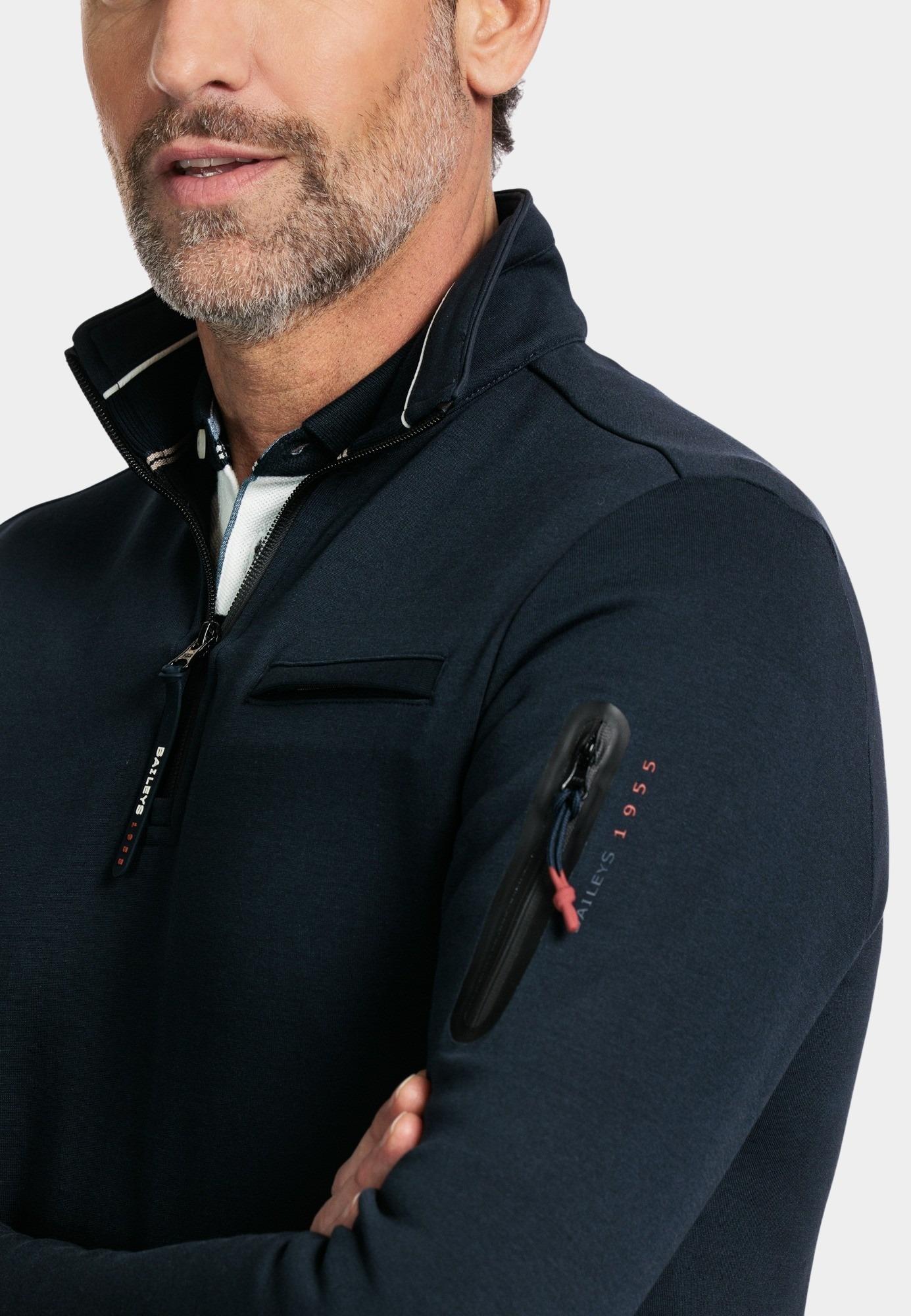 Baileys Half Zip Blauw Sweatshirt 1/2 zip  double fa 413103/60