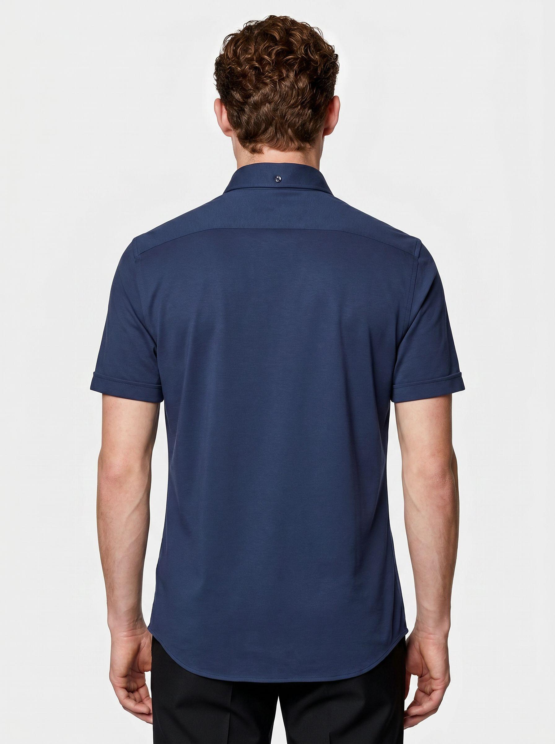 Bos overhemd korte mouw heren Blauw easy care kwaliteit 3507/navy