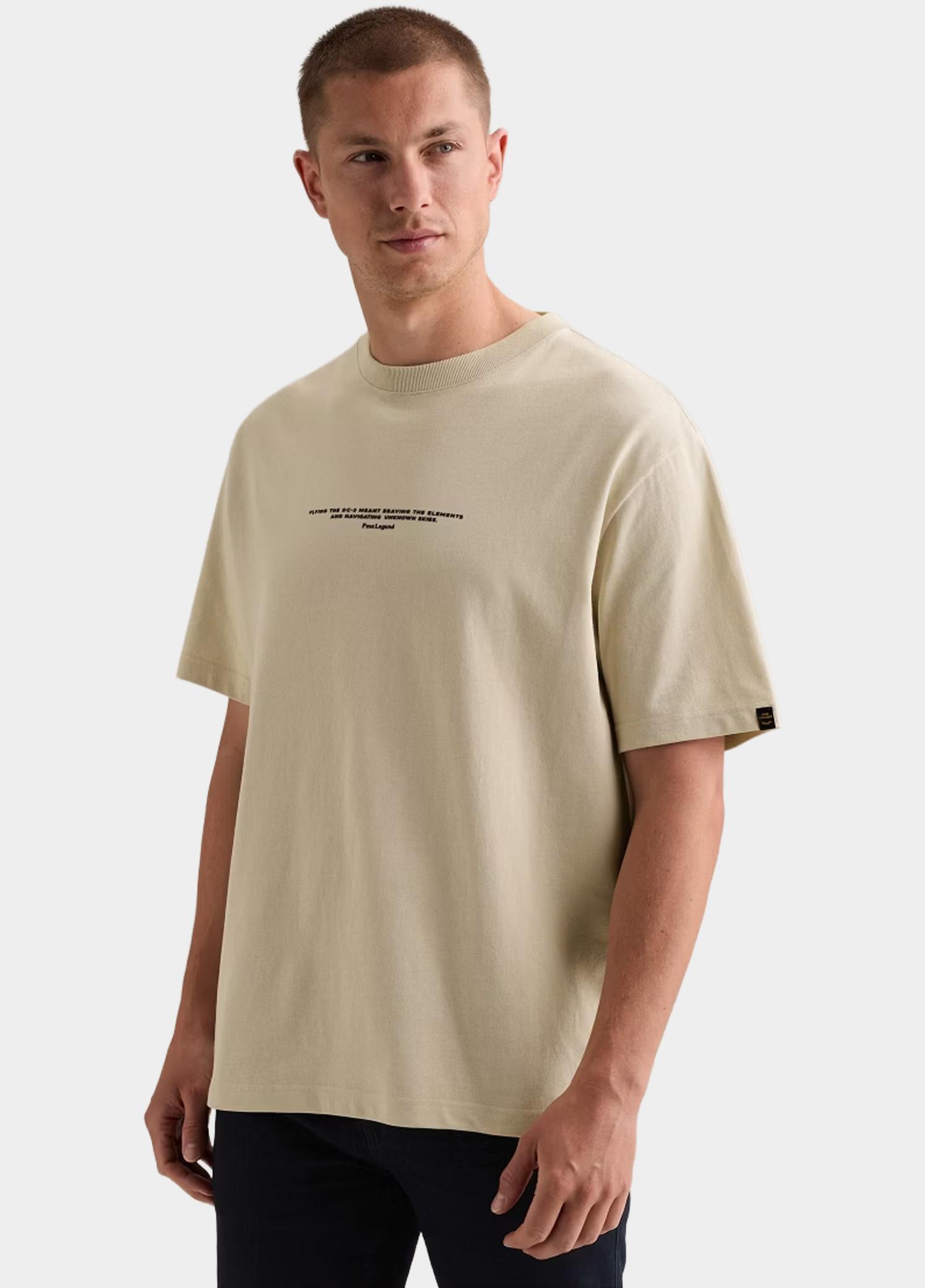 PME Legend T-shirt heren Beige Short sleeve r-neck heavy oe PTSS2608572/7013