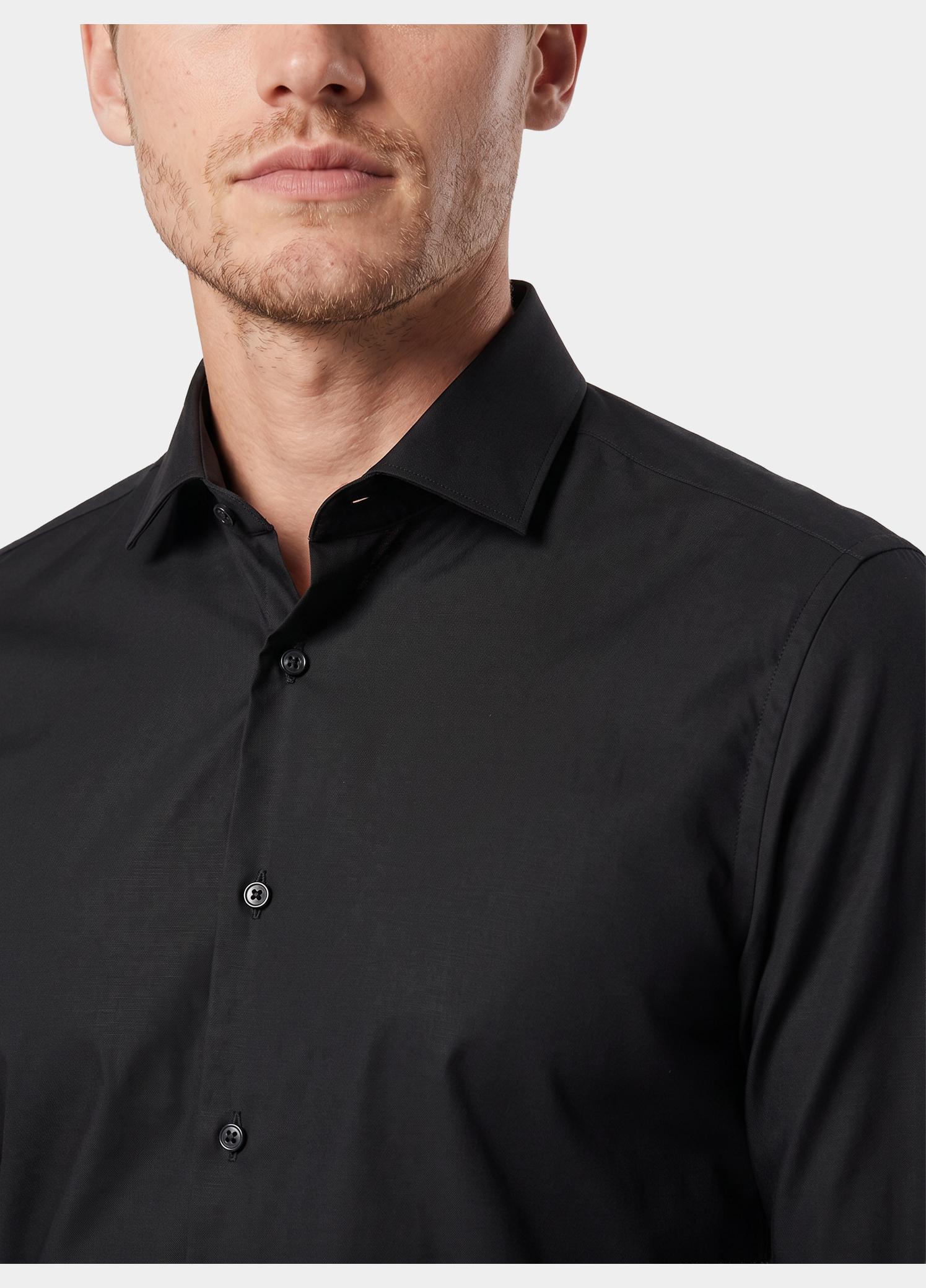 Olymp Business hemd lange mouw Zwart extra slim fit van jersey 250374/68