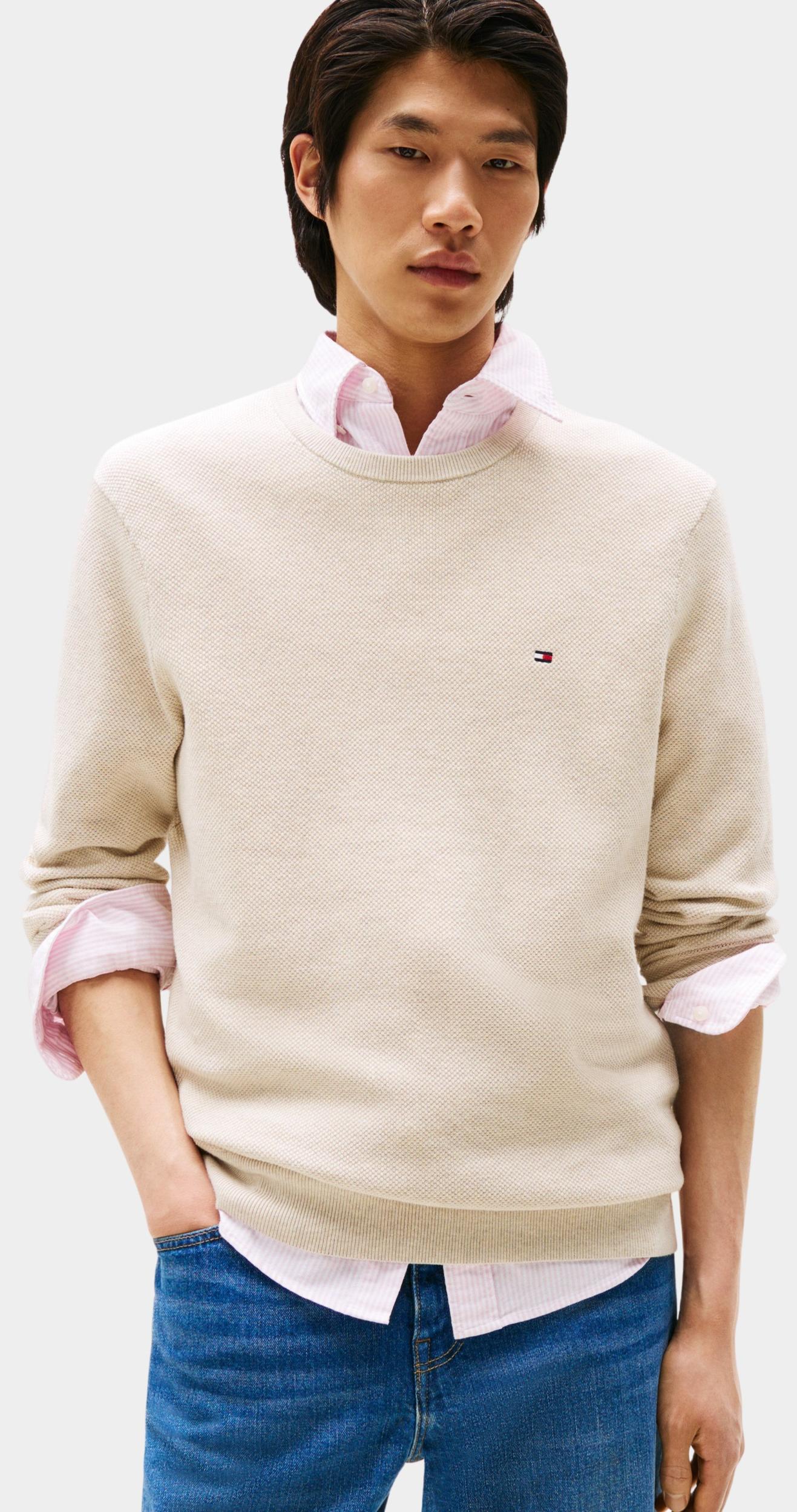 Tommy Hilfiger Pullover Beige Essential Structure MW0MW36347/HGF