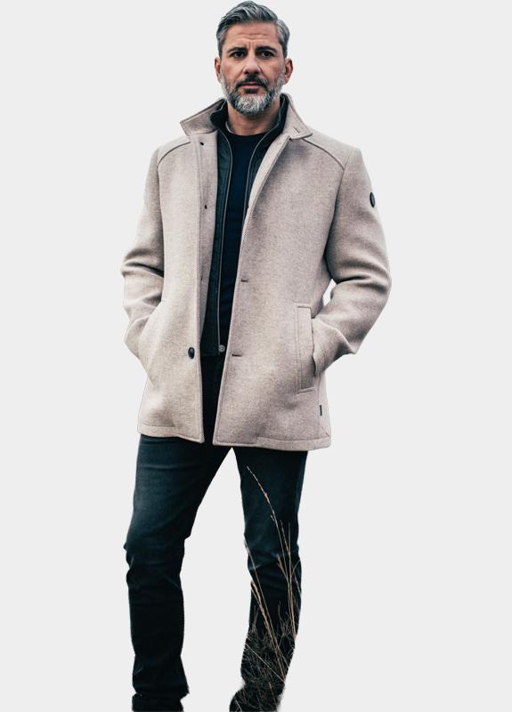 Donders 1860 Wollen Jack Beige Wooddown Wool Coat 21807.3/142