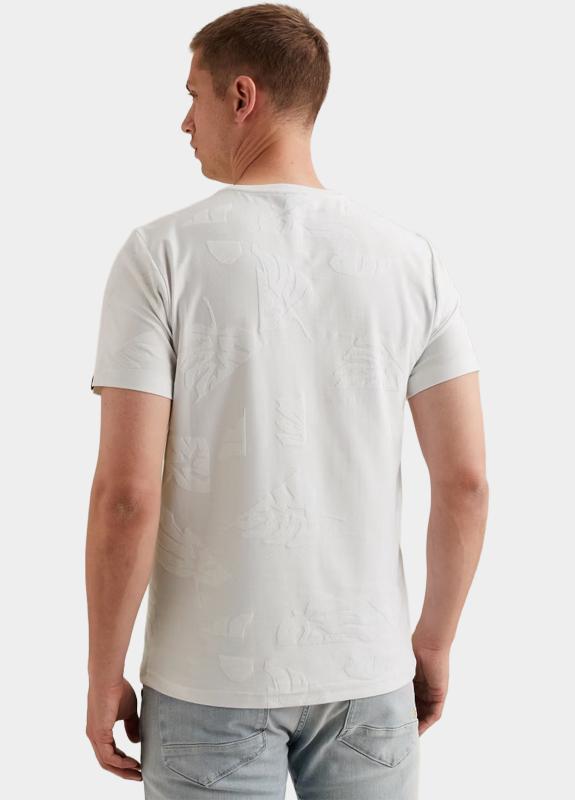 PME Legend T-shirt korte mouw Beige Short sleeve r-neck jacquard PTSS2605591/7001