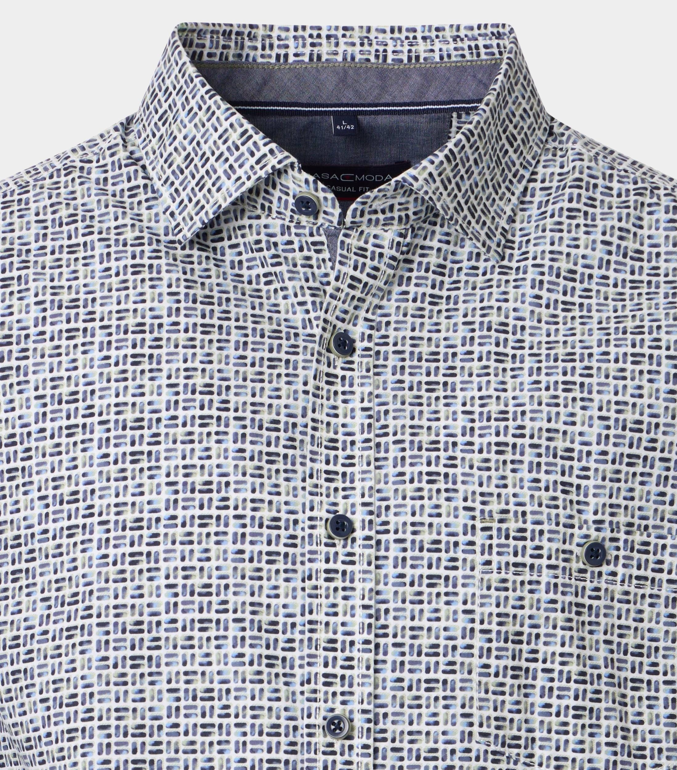 Casamoda Casual hemd lange mouw Groen Kent Casual Fit 454482400/300