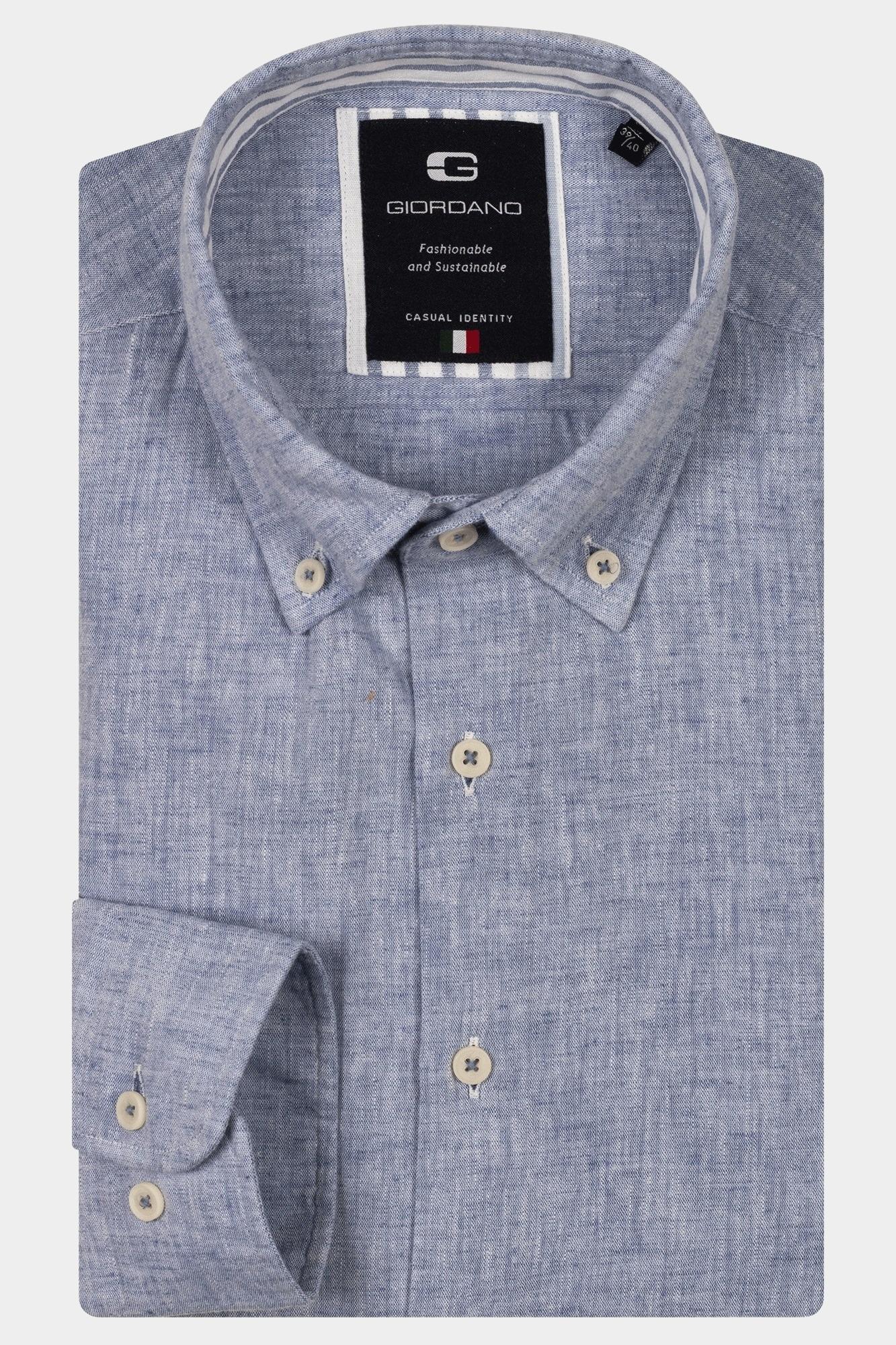Giordano Casual hemd lange mouw Blauw Loretto long sleeve button do 517818/60