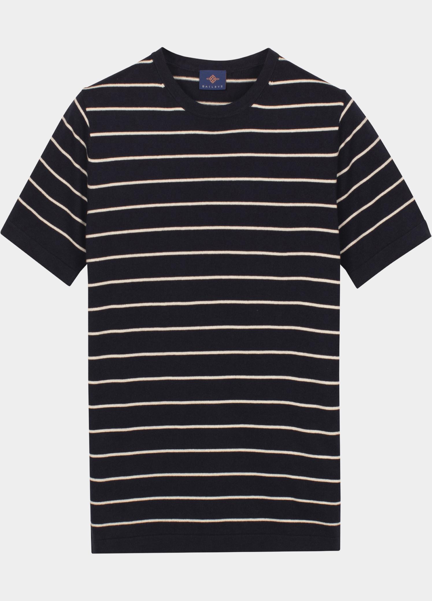 Baileys T-shirt heren Blauw Pullover Crew Neck SS Breton 615676/60