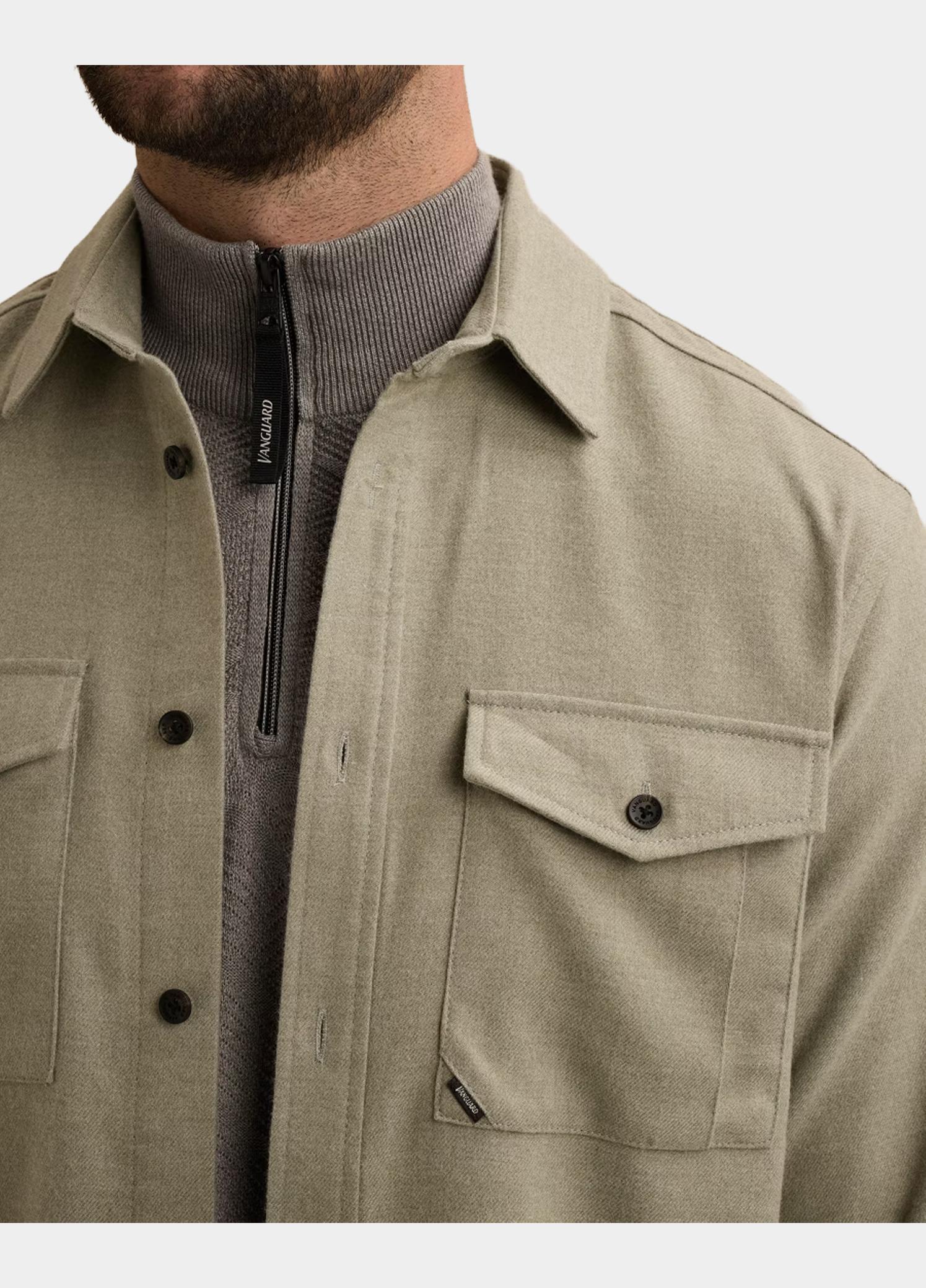 Vanguard Overhemd heren Groen Long sleeve shirt Brushed Mel VSI2608216/6479