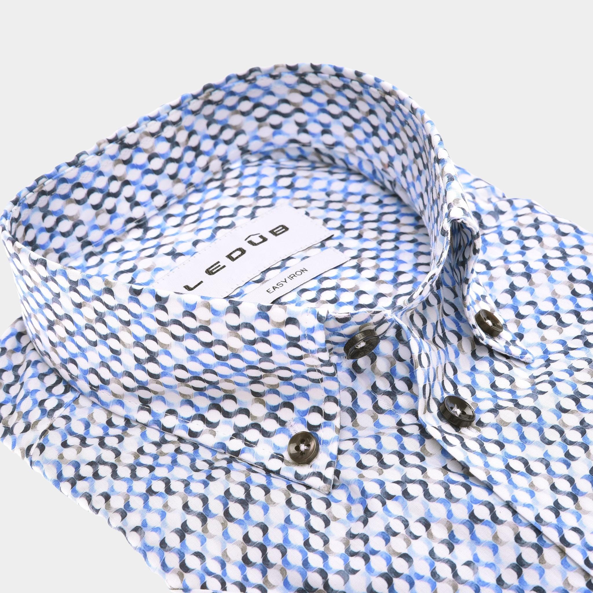 Ledub Business hemd korte mouw Blauw  0142822/140-000-000