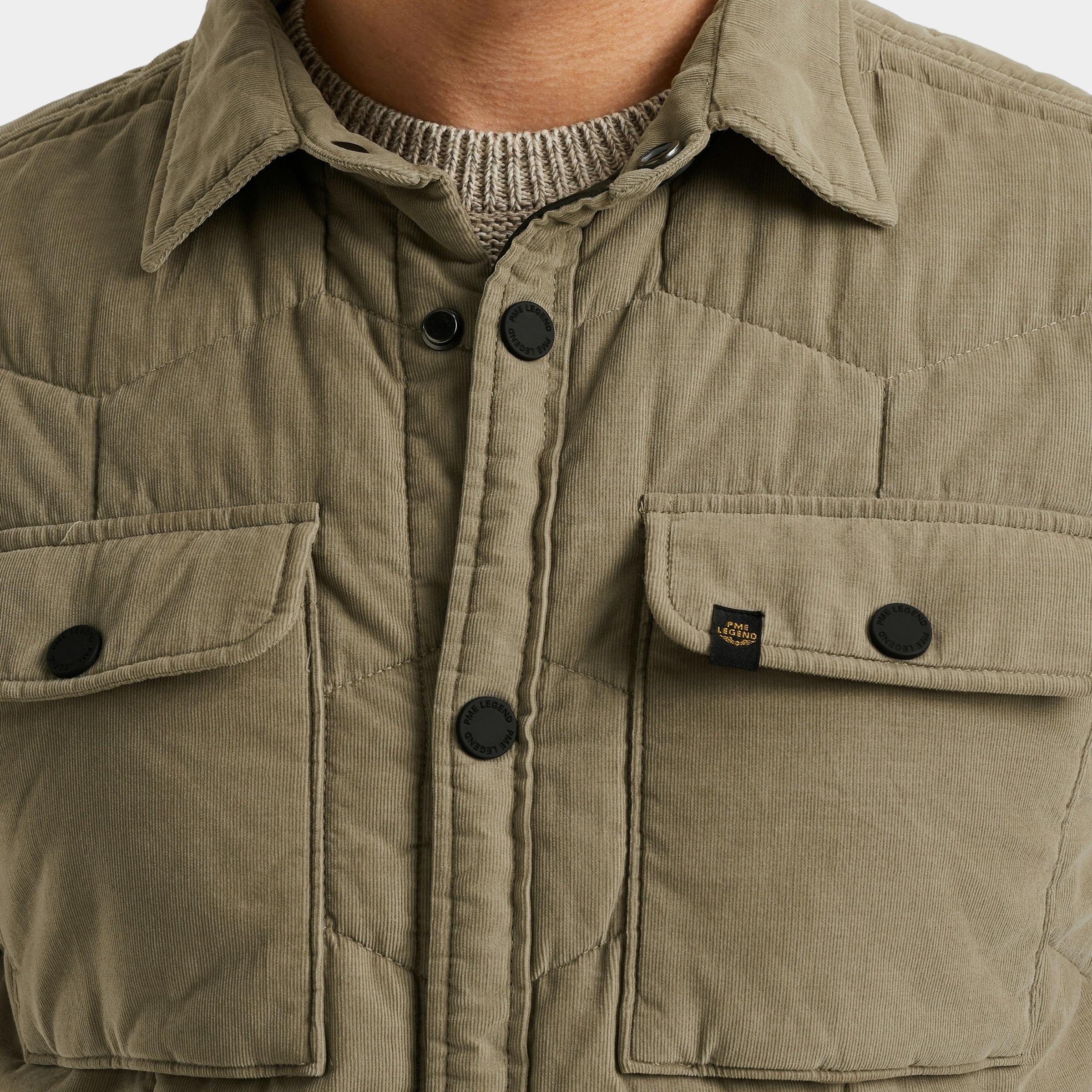 PME Legend Overshirt Groen LONG SLEEVE SHIRT Quilted Cor PSI2509250/8011