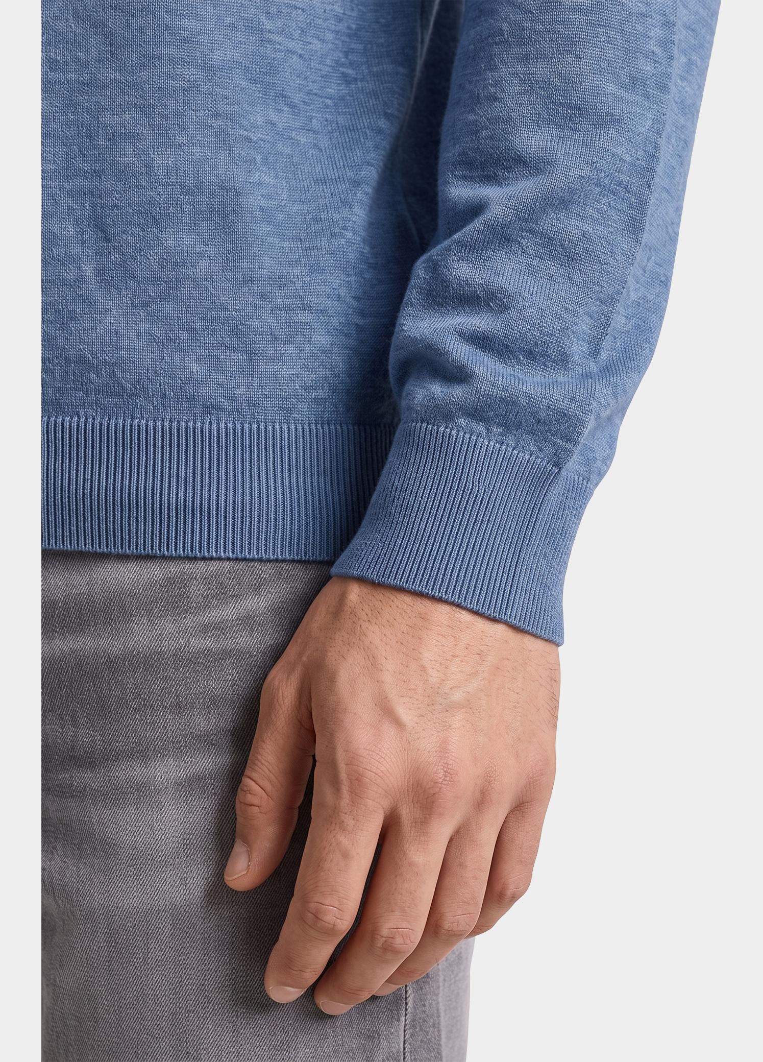 Bos Pullover heren Blauw O-hals 262/8153 - Steel Blue