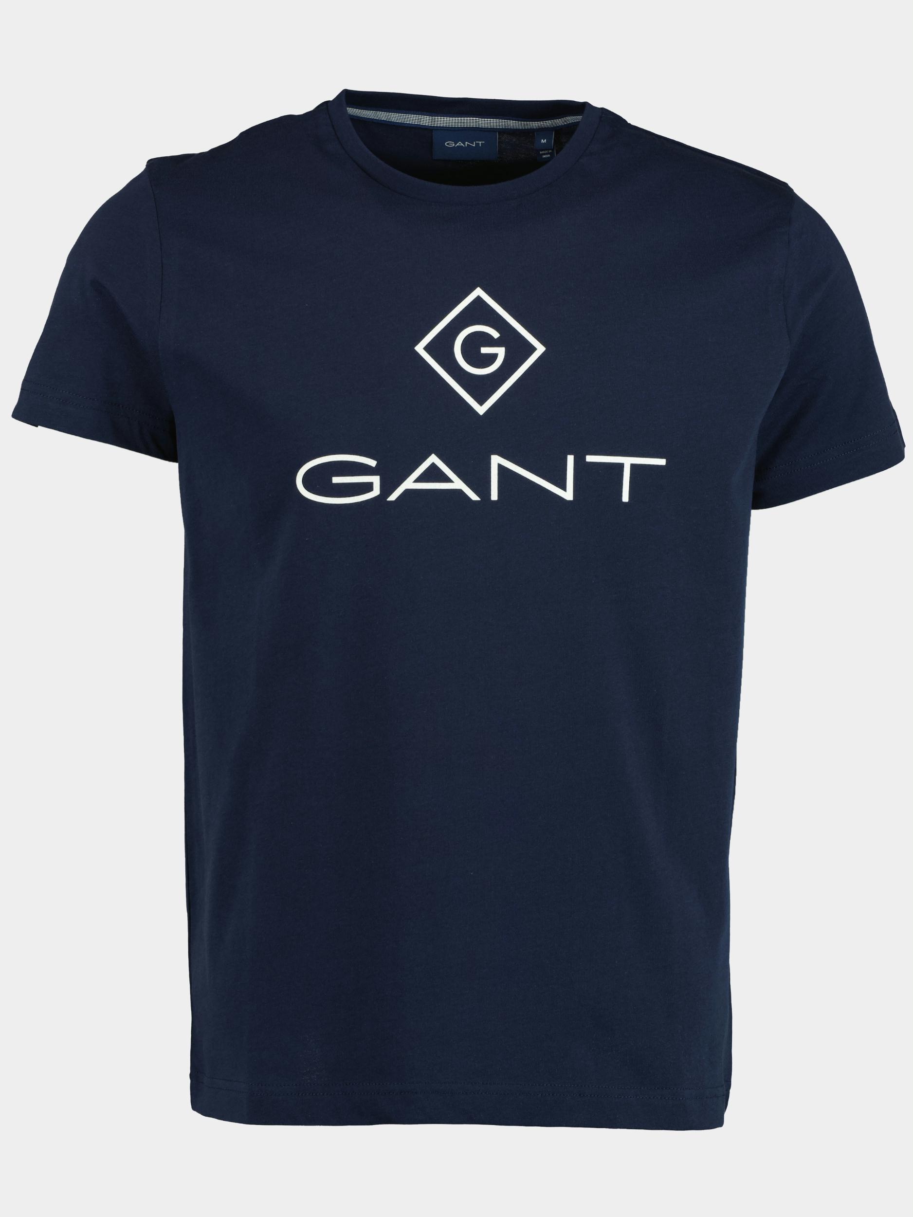 Gant T-shirt korte mouw Blauw Lock Up SS T-shirt 2023000/433