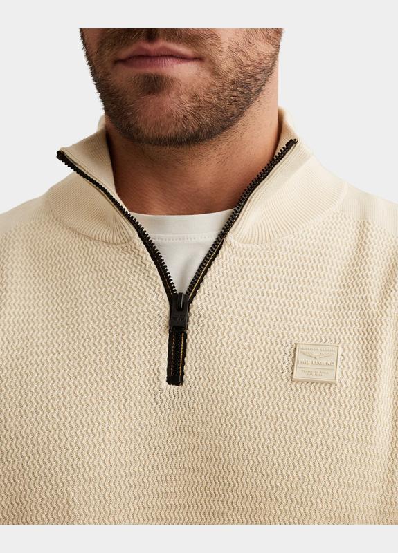 PME Legend Half Zip Beige Half zip collar cotton modal PKW2602328/7013