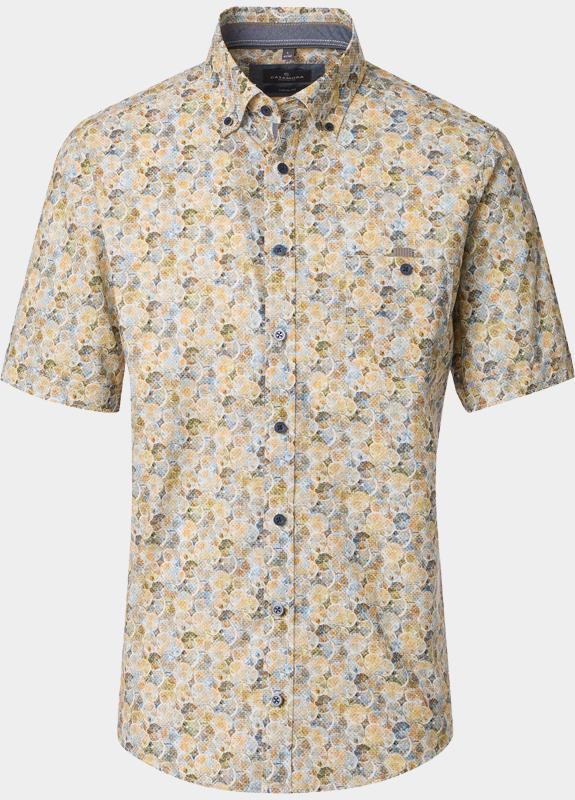 Casamoda Casual hemd korte mouw Geel B.D. Casual Fit Short 1/2Arm 126130471/500
