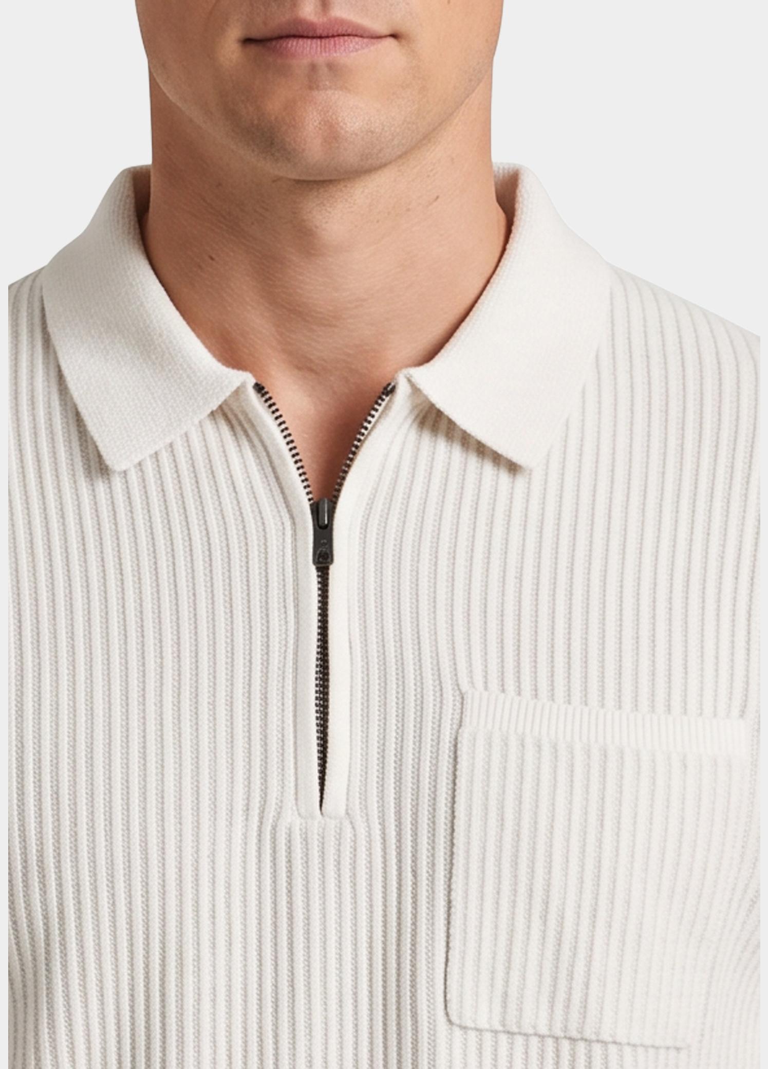 Cast Iron Sweater heren Wit Crewneck regular fit soft ble CKW2609314/7555