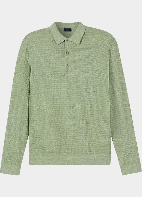 Olymp Polo lange mouwen heren Groen  532584/41