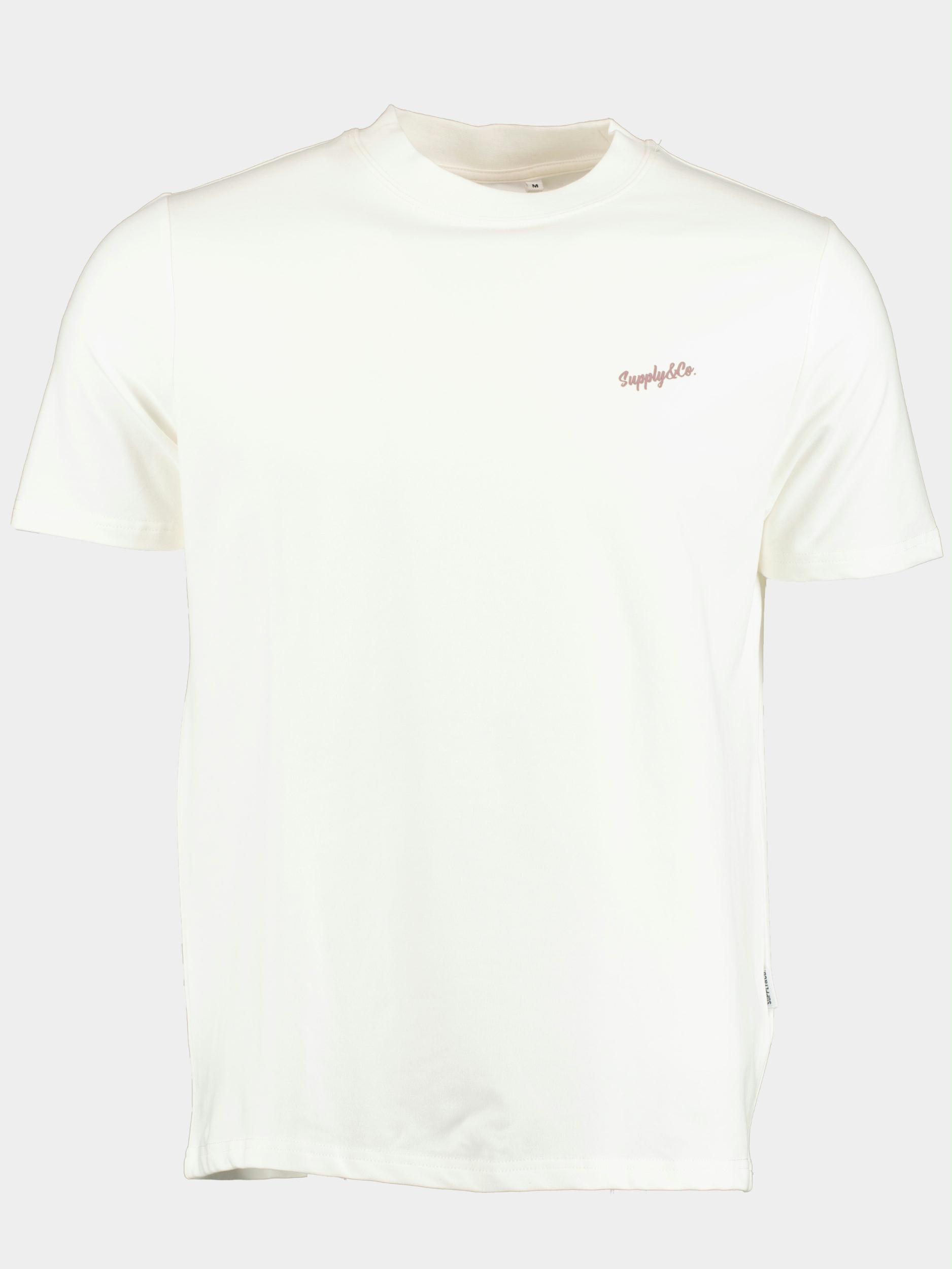 Supply & Co. T-shirt korte mouw Beige Basic Tee With Chestlogo 23108BA07/150 off-white