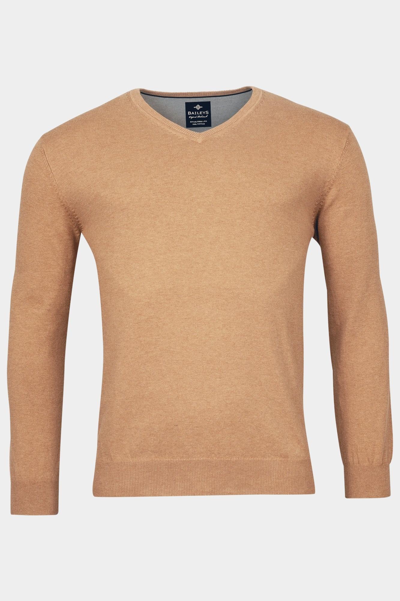 Baileys Pullover Bruin V-Neck Pullover  12gg, Single 418100CCT-3/835