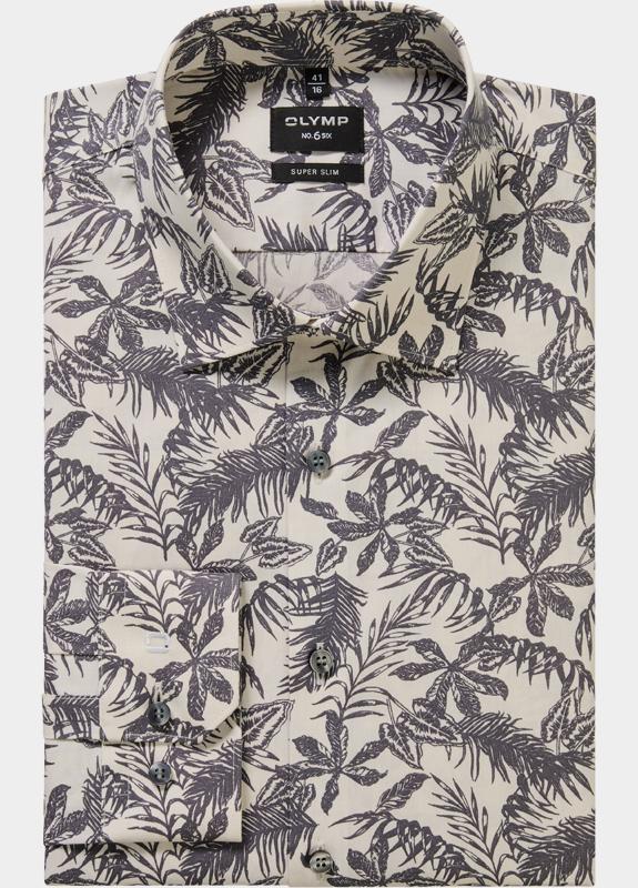 Olymp Overhemd extra lange mouw Beige No. Six 251819/22