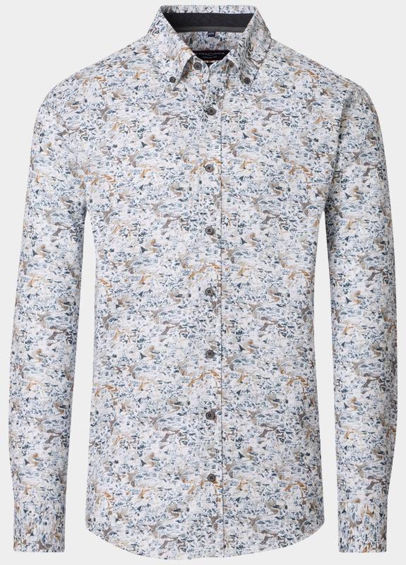 Casamoda Casual hemd lange mouw Bruin B.D. Casual Fit 454488800/200