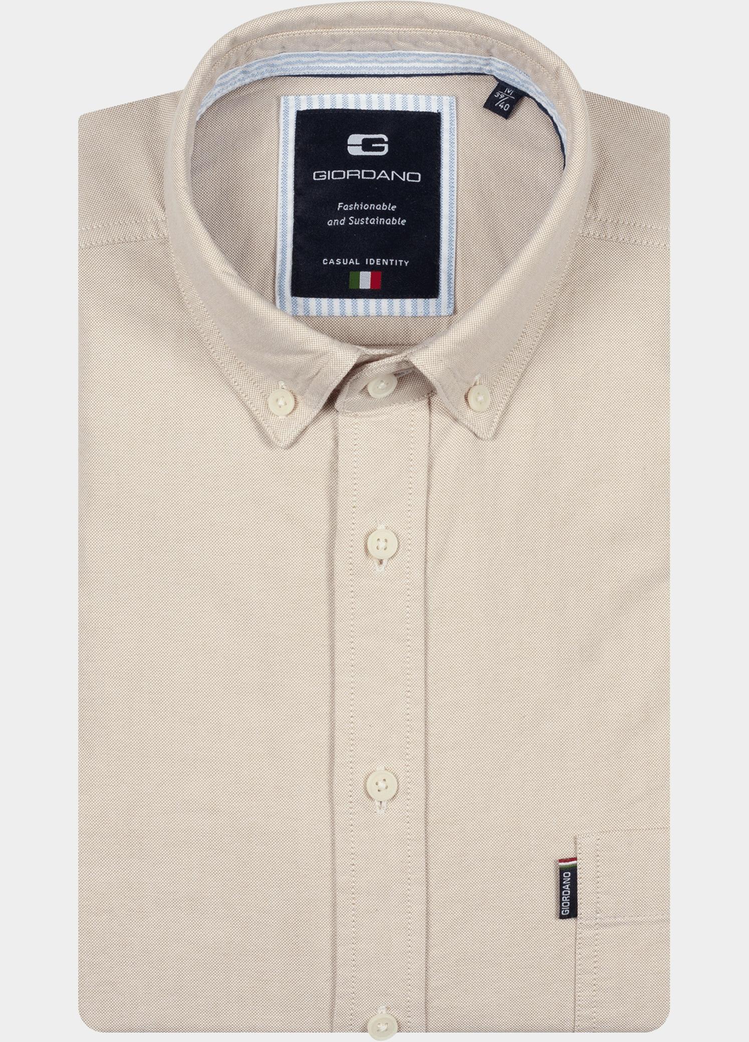 Giordano overhemd korte mouw heren Wit Marlon Short Sleeve Button Do 616052/81