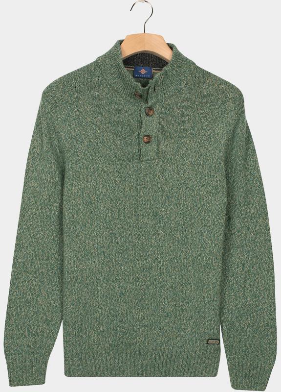Baileys Half Zip Groen Pullover placket buttons  5gg 528492/739