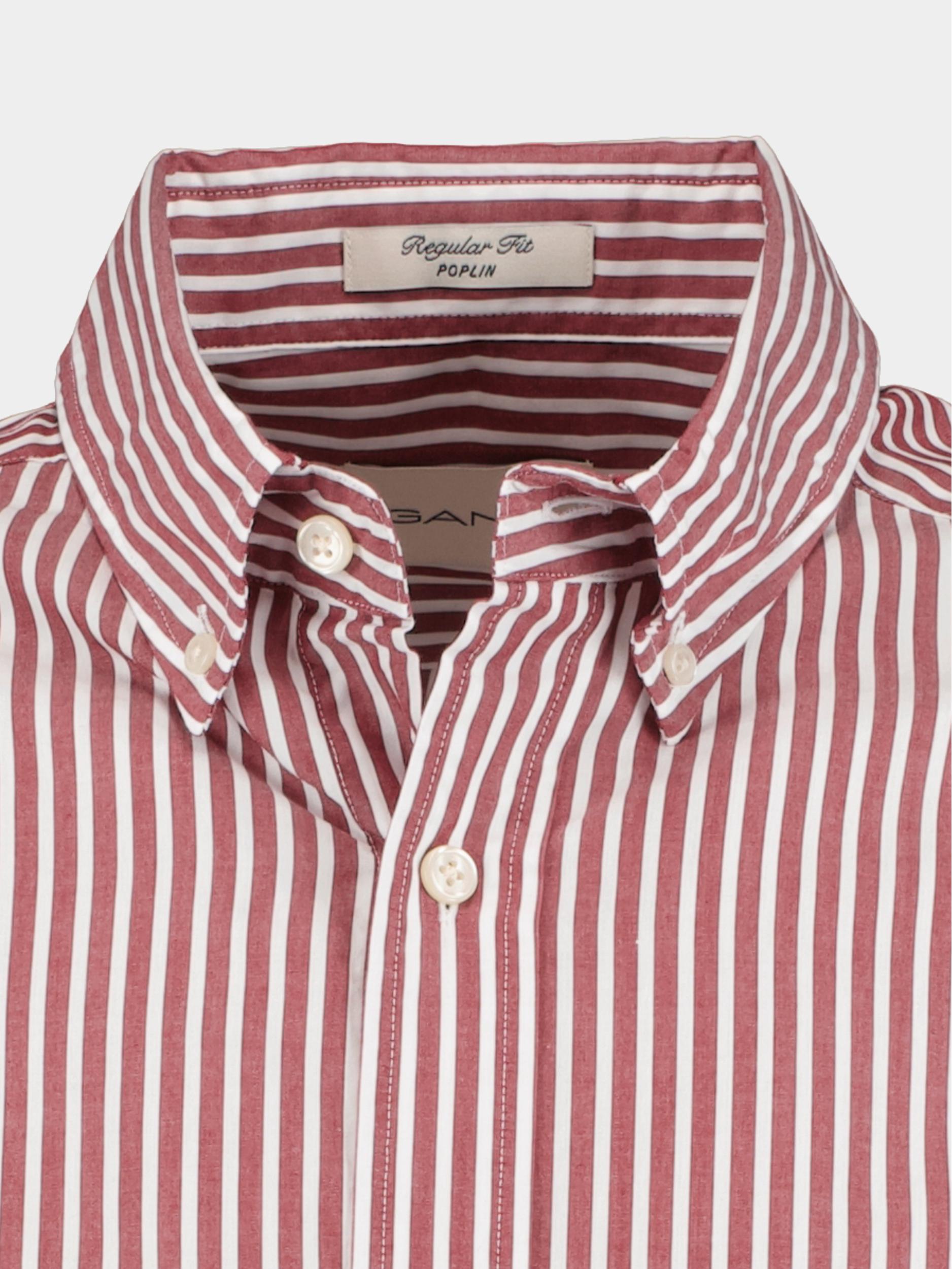 Gant Casual hemd lange mouw Rood Reg Poplin Stripe Shirt 3000130/604