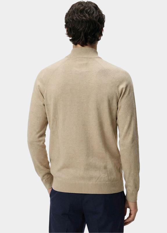 Bos Half Zip Beige Half zip met structuur 326/8005 Beige