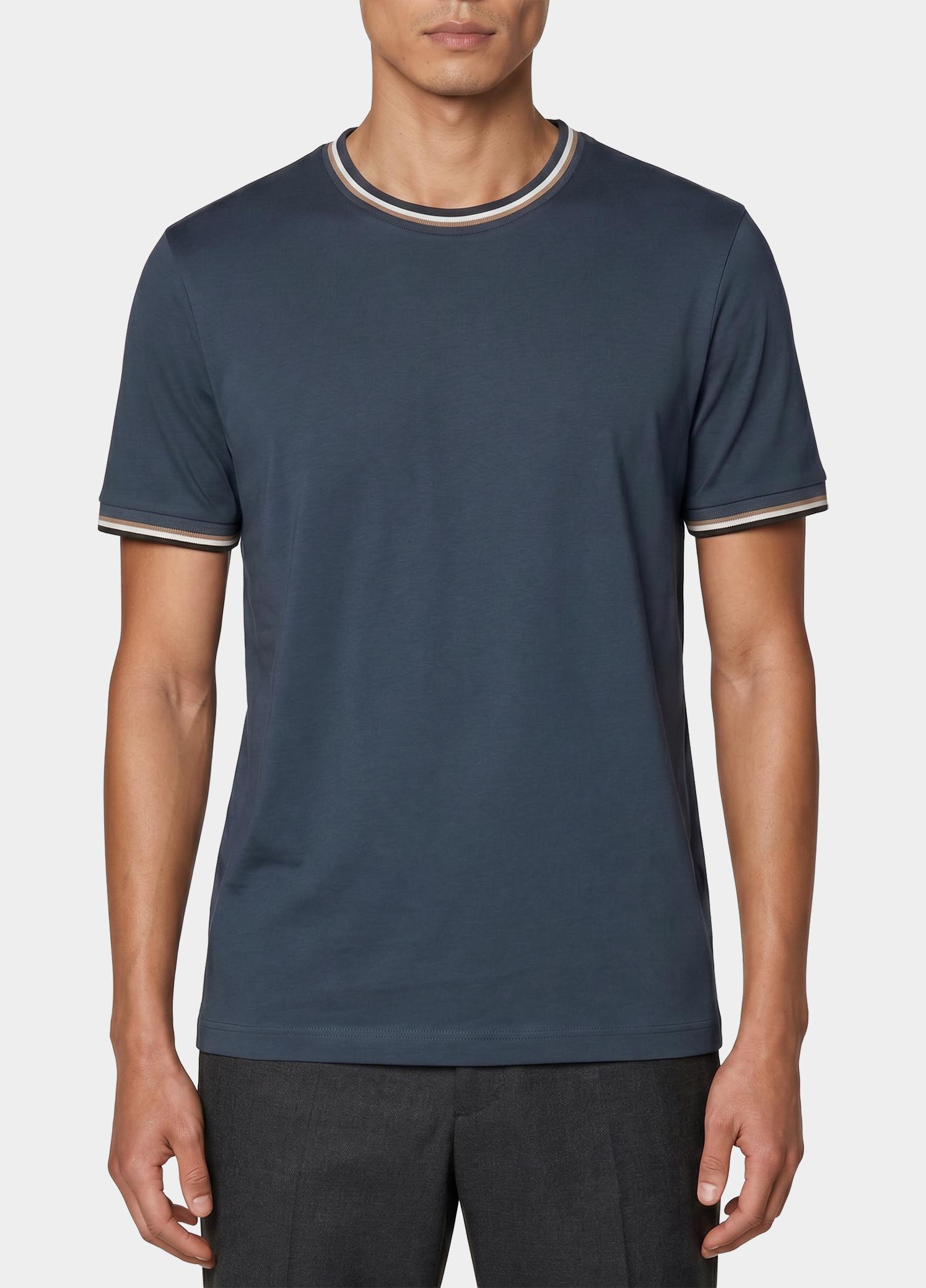 BOSS Black T-shirt heren Blauw Thompson 04 10236129 01 50501097/468