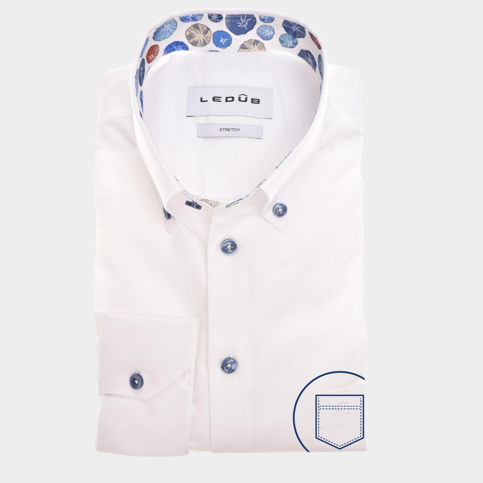 Ledub Business hemd lange mouw Wit  0142990/910-150-000