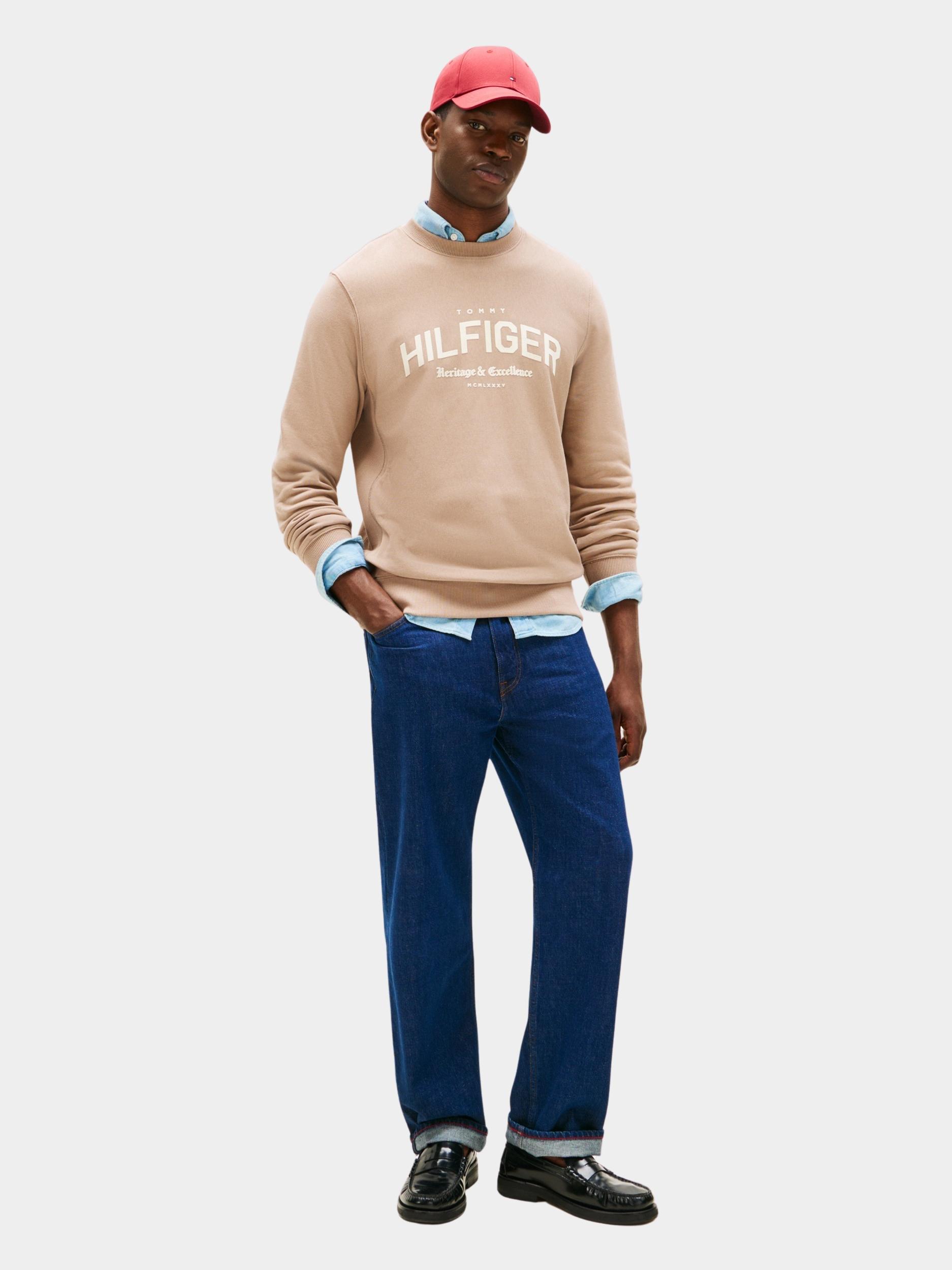 Tommy Hilfiger Pullover Beige HILFIGER ARCH CREW NECK MW0MW40067/AFE