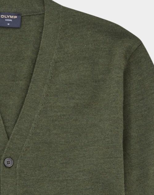 Olymp Vest Groen Cardigan Basic Merino 533566/47
