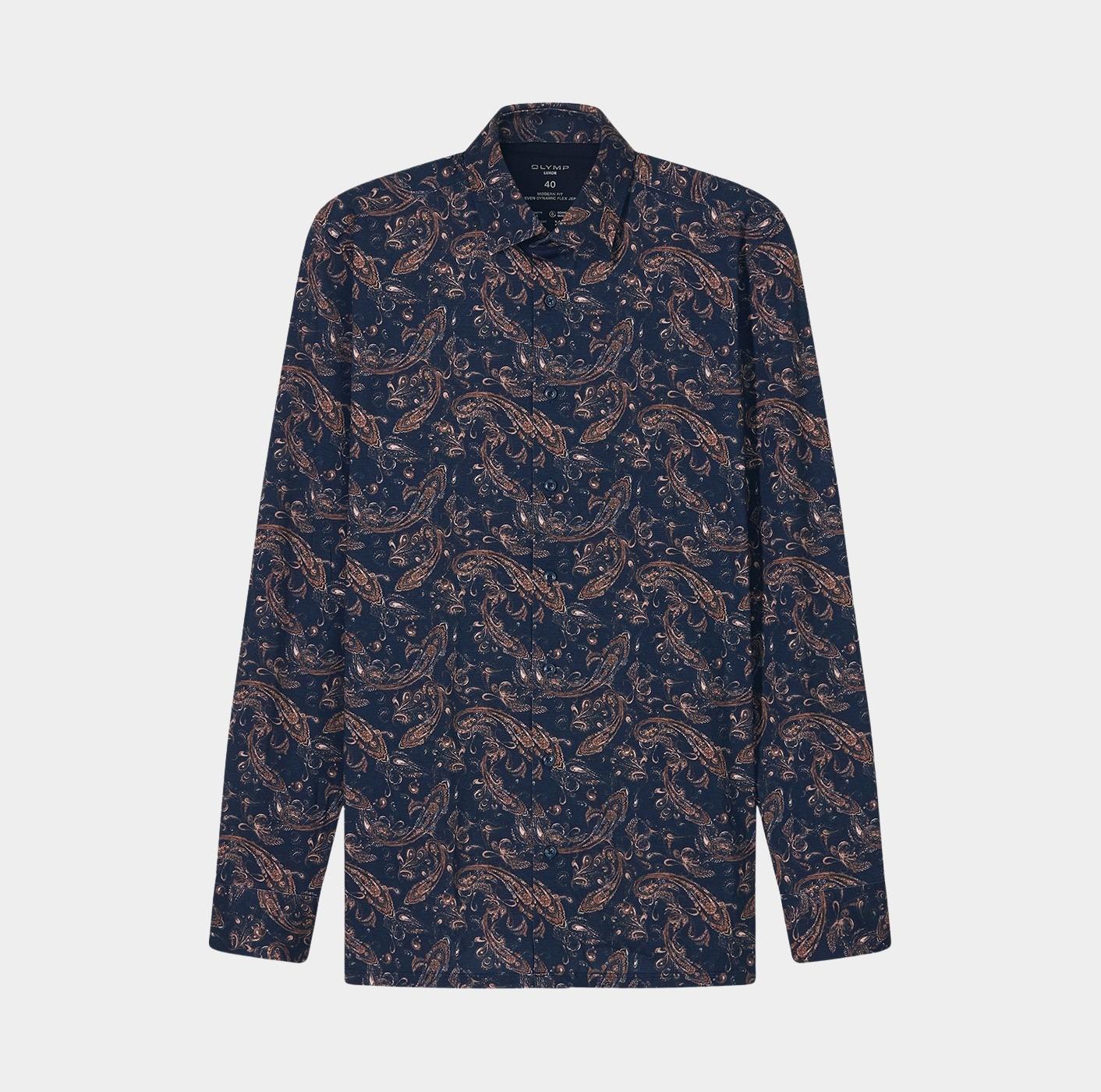 Olymp Business hemd lange mouw Blauw 132284-Hemden 132284/18