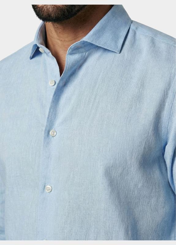 Born With Appetite Overhemd heren Blauw Avenue Li-co Ws Plain Shirt L BWA26107AV01/4003