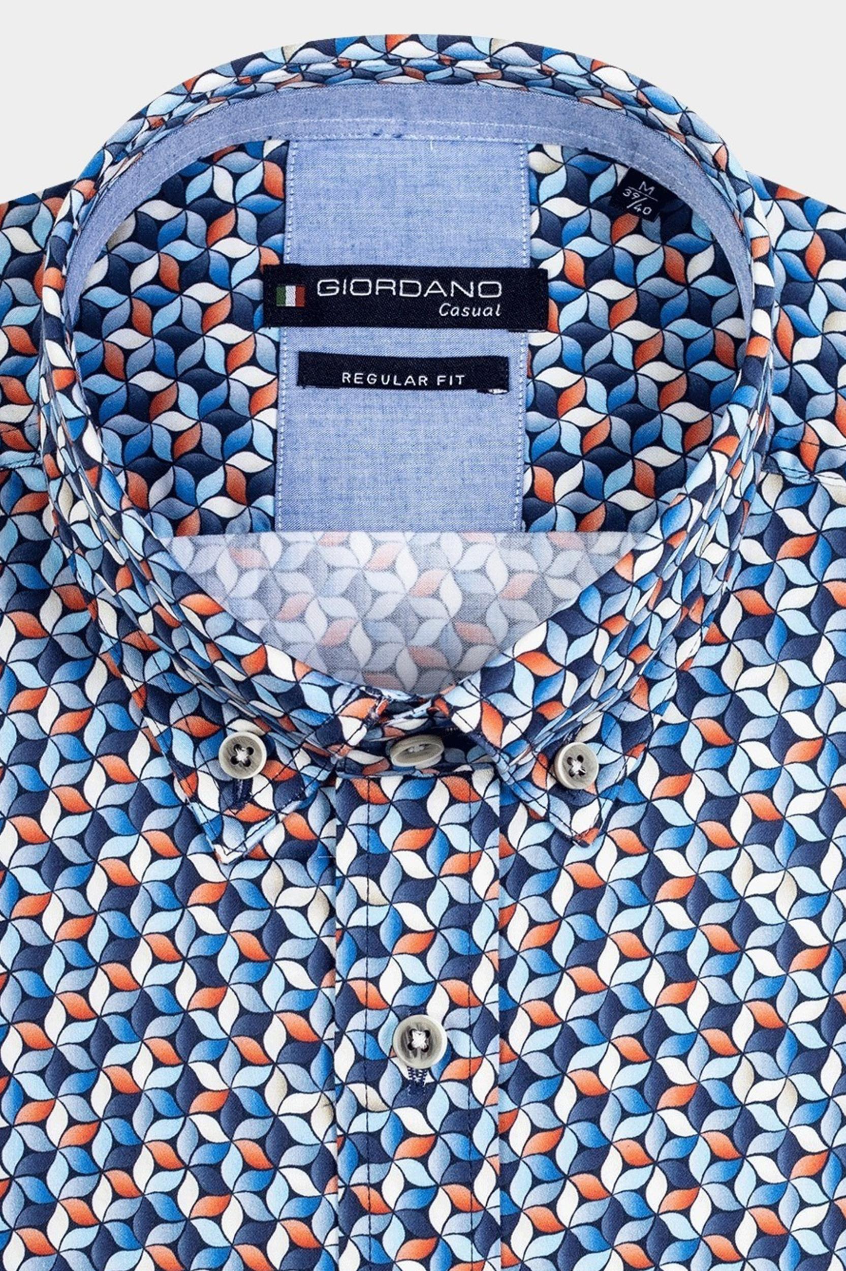 Giordano Casual hemd lange mouw Blauw Ivy Gradient Flowers Print 417048/60