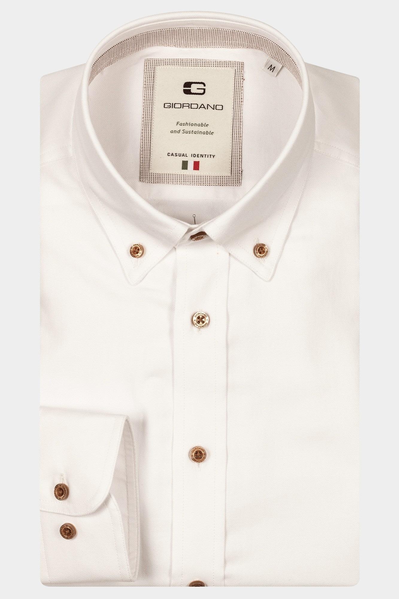 Giordano Casual hemd lange mouw Wit Loretto long sleeve button do 517851/10