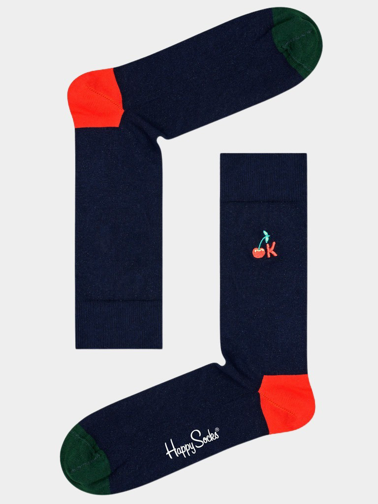 Happy Socks Sokken Blauw Embroidery Its Ok sokken BEIO01/6500