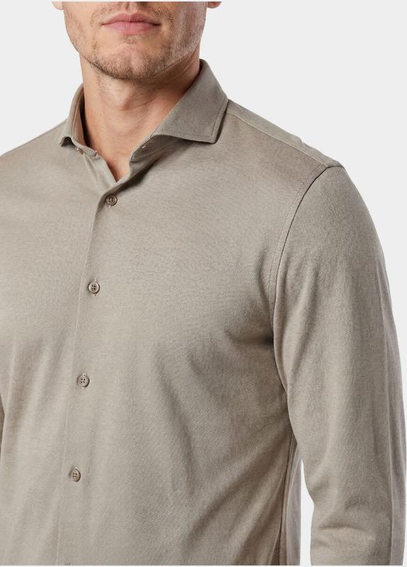 Innocente Overhemd heren Beige van jersey met cutaway boord 3505/Beige